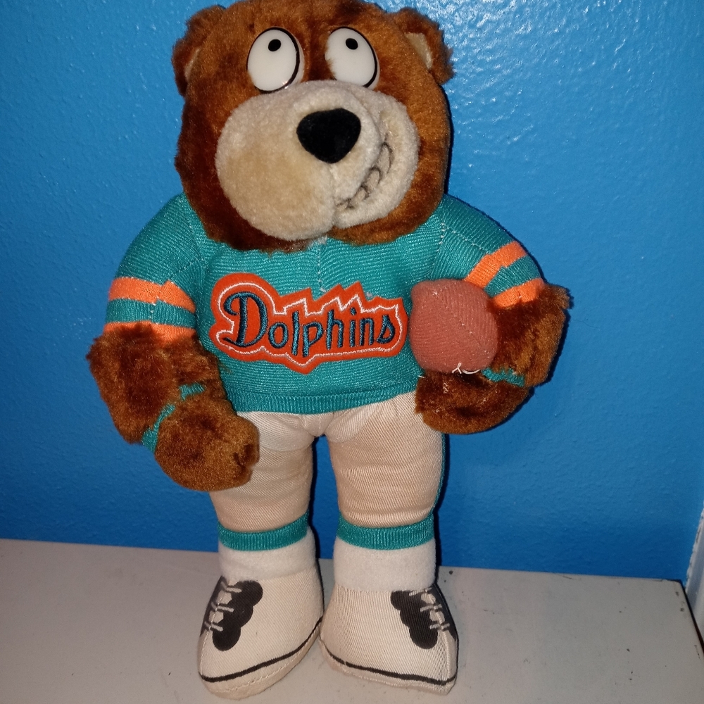 VINTAGE TEAM NFL STUFFED BEAR/ Miami Dolphins